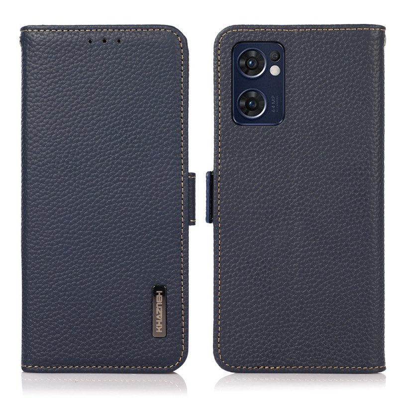 Custodia in pelle Oppo Find X5 Lite Pelle Litchi Khazneh Rfid