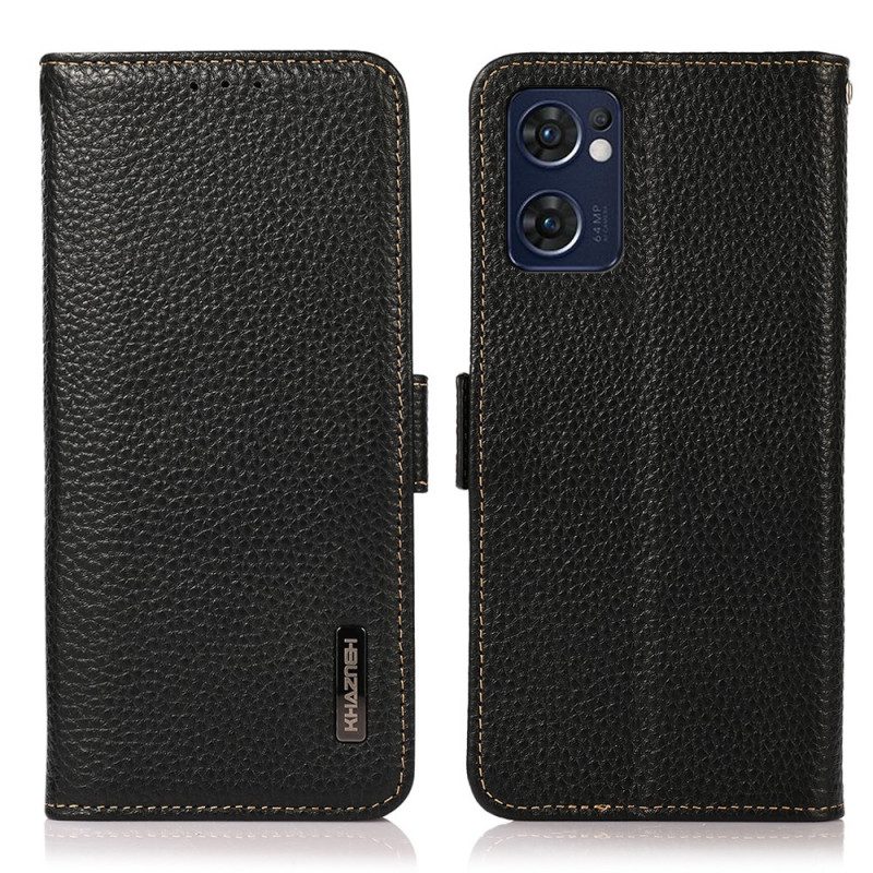 Custodia in pelle Oppo Find X5 Lite Pelle Litchi Khazneh Rfid
