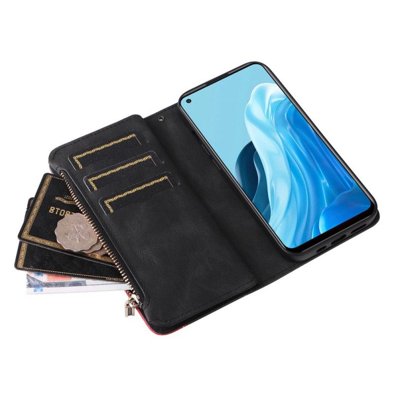 Custodia in pelle Oppo Find X5 Lite Multifunzione Bicolore