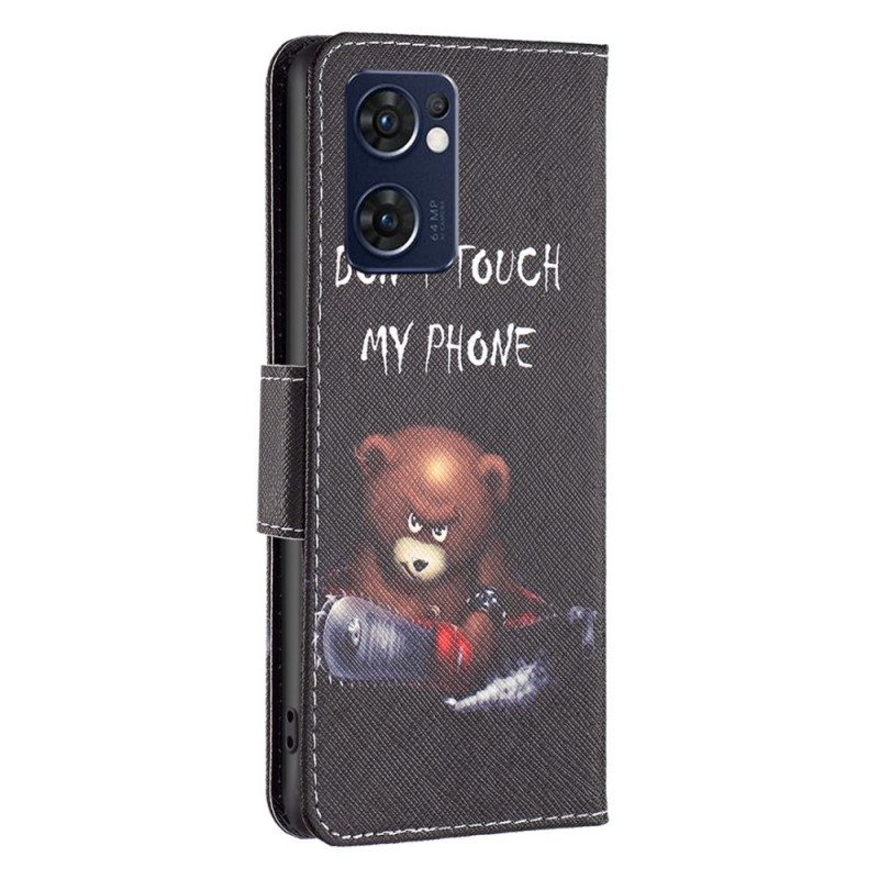 Custodia in pelle Oppo Find X5 Lite Orso Pericoloso