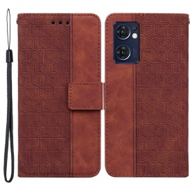 Custodia in pelle Oppo Find X5 Lite Struttura Del Cubo
