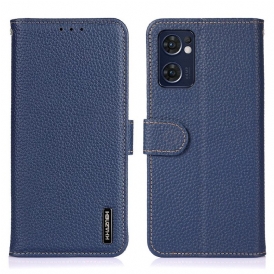 Custodia in pelle Oppo Find X5 Lite Vera Pelle Di Litchi Khazneh