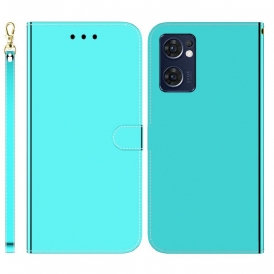 Folio Cover Oppo Find X5 Lite Copri Specchietto In Ecopelle