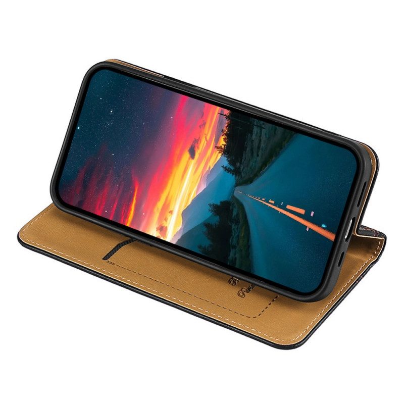 Folio Cover Oppo Find X5 Lite Custodia in pelle Cuciture In Pelle Crosta Litchi