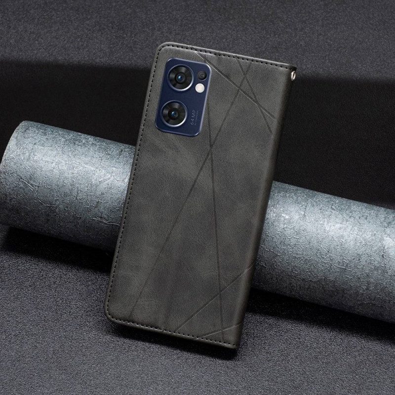 Folio Cover Oppo Find X5 Lite Custodia in pelle Diamanti