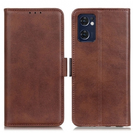 Folio Cover Oppo Find X5 Lite Custodia in pelle Doppio Lembo