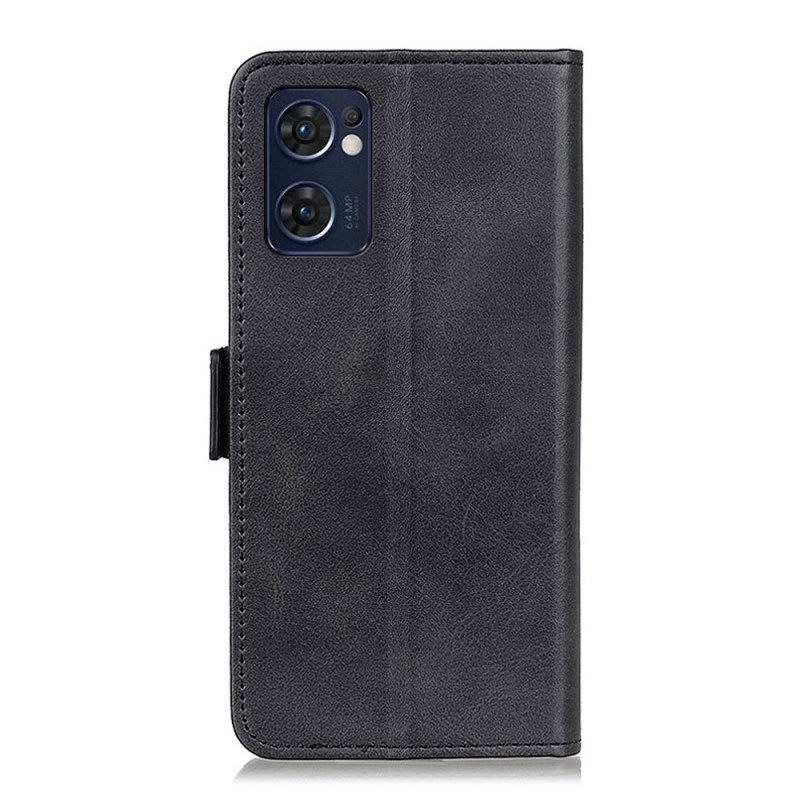 Folio Cover Oppo Find X5 Lite Custodia in pelle Doppio Lembo