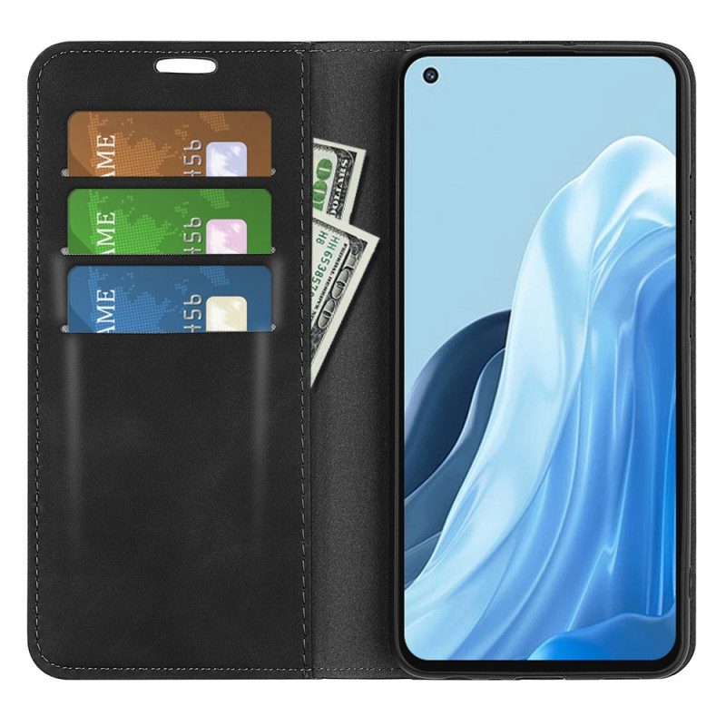 Folio Cover Oppo Find X5 Lite Custodia in pelle Ecopelle Tinta Unita