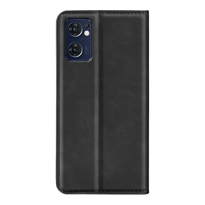 Folio Cover Oppo Find X5 Lite Custodia in pelle Ecopelle Tinta Unita