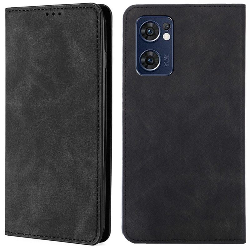 Folio Cover Oppo Find X5 Lite Custodia in pelle Effetto Pelle Al Tatto