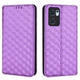 Folio Cover Oppo Find X5 Lite Custodia in pelle Effetto Pelle Diamante