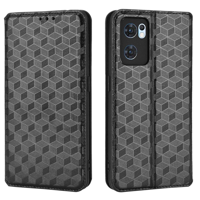 Folio Cover Oppo Find X5 Lite Custodia in pelle Effetto Pelle Diamante