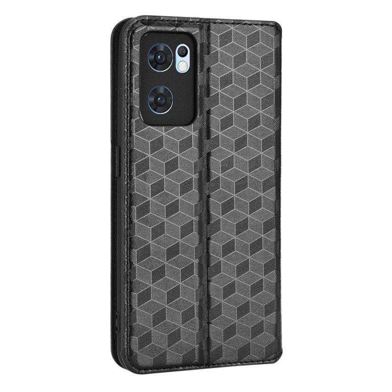Folio Cover Oppo Find X5 Lite Custodia in pelle Effetto Pelle Diamante