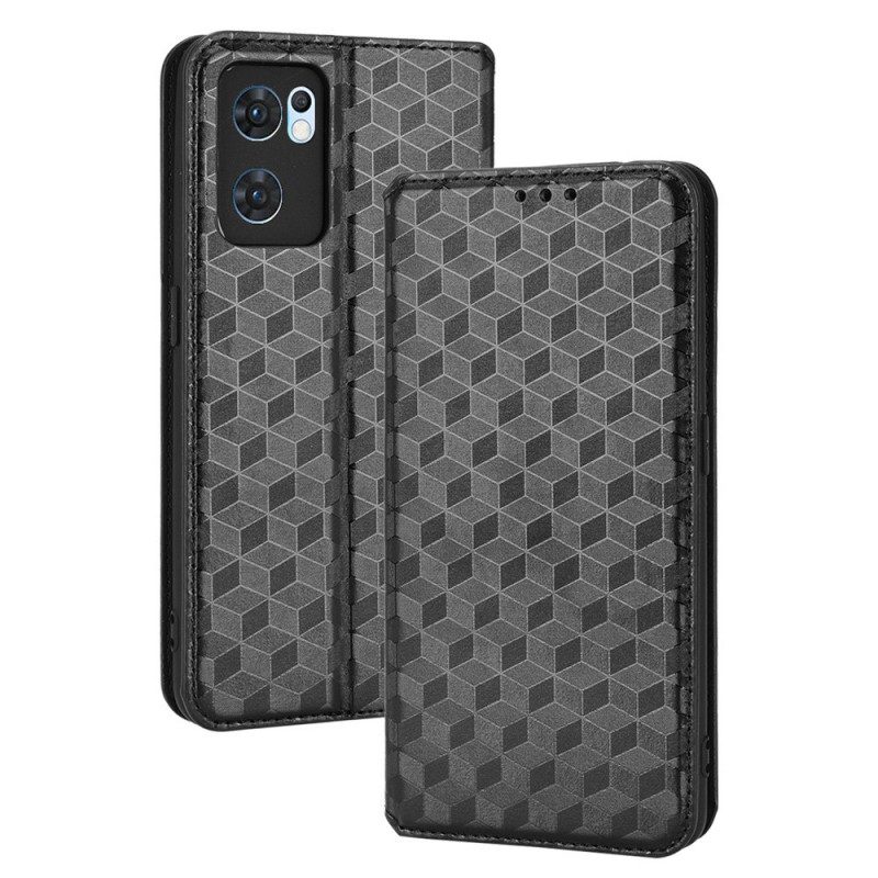 Folio Cover Oppo Find X5 Lite Custodia in pelle Effetto Pelle Diamante