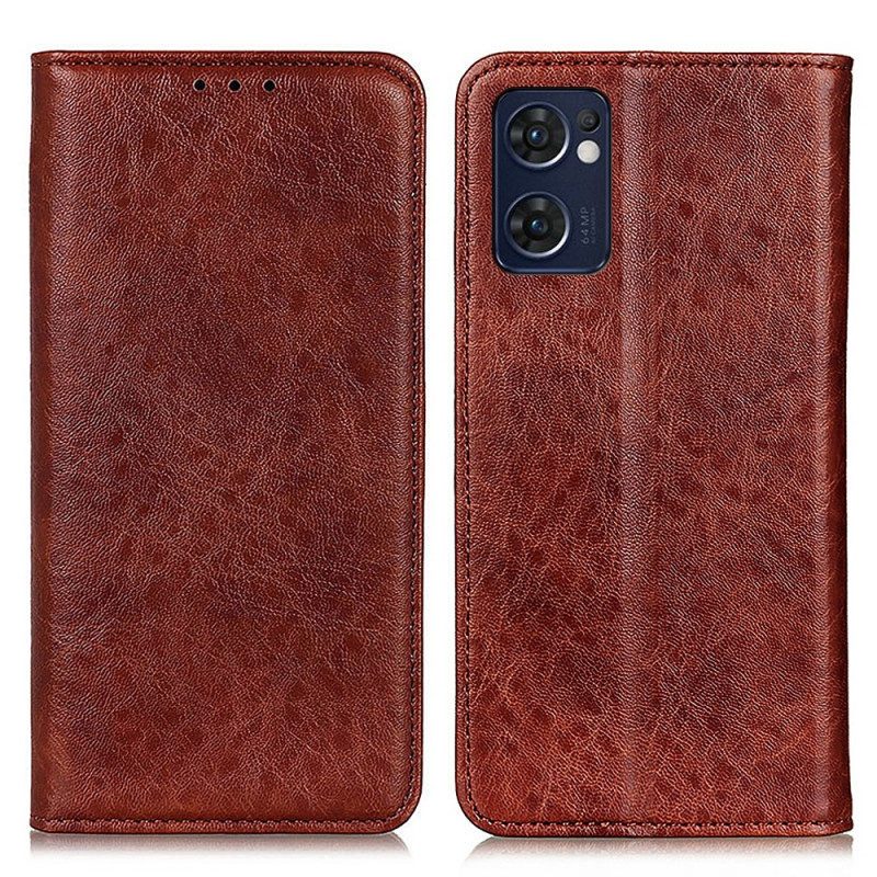 Folio Cover Oppo Find X5 Lite Custodia in pelle Struttura In Pelle