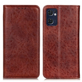 Folio Cover Oppo Find X5 Lite Custodia in pelle Struttura In Pelle