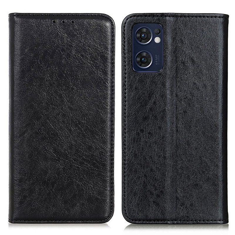 Folio Cover Oppo Find X5 Lite Custodia in pelle Struttura In Pelle