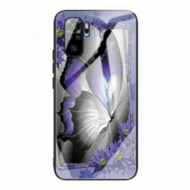 Cover Xiaomi Redmi Note 10 / 10S Vetro Temperato Farfalla Viola