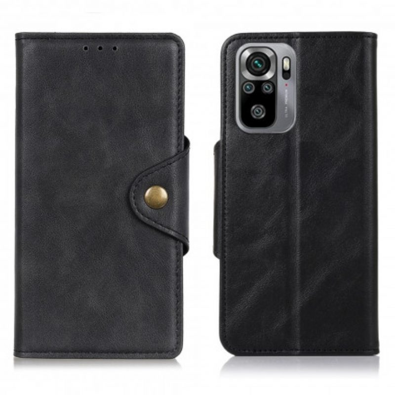 Custodia A Portafoglio Xiaomi Redmi Note 10 / 10S Bottone In Ecopelle