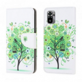 Custodia in pelle Xiaomi Redmi Note 10 / 10S Albero Verde