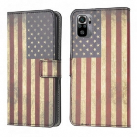 Custodia in pelle Xiaomi Redmi Note 10 / 10S Bandiera Americana
