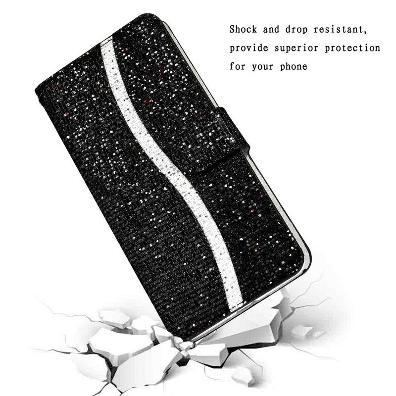 Custodia in pelle Xiaomi Redmi Note 10 / 10S Design A S Con Paillettes