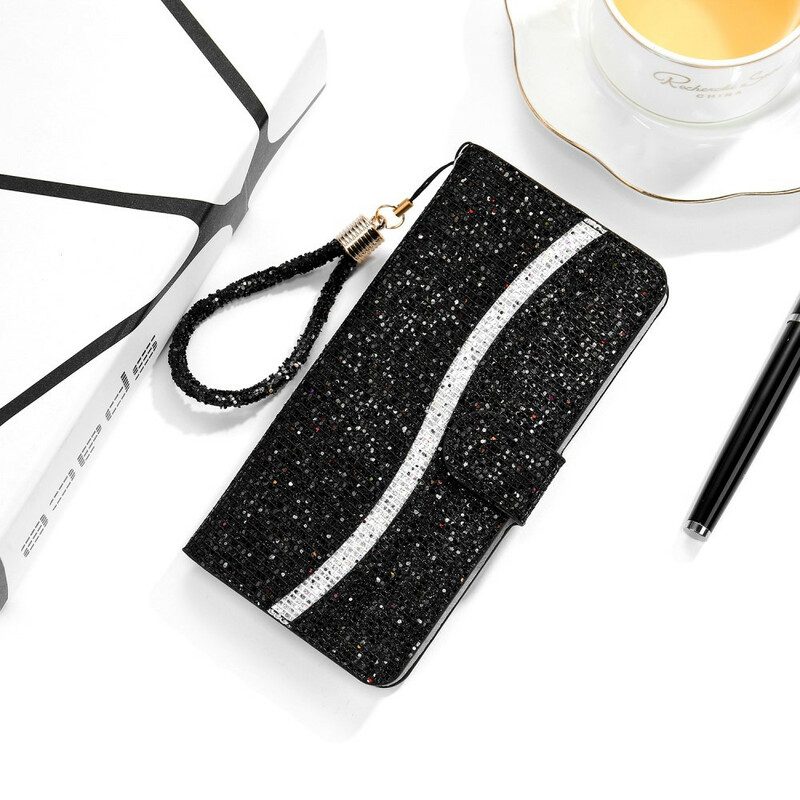 Custodia in pelle Xiaomi Redmi Note 10 / 10S Design A S Con Paillettes