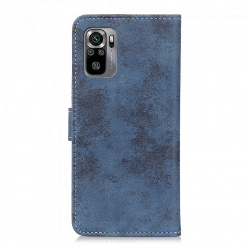 Custodia in pelle Xiaomi Redmi Note 10 / 10S Effetto Pelle Vintage