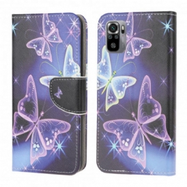 Custodia in pelle Xiaomi Redmi Note 10 / 10S Farfalle
