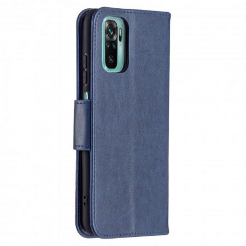 Custodia in pelle Xiaomi Redmi Note 10 / 10S Farfalle Stampate Strappy
