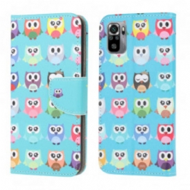 Custodia in pelle Xiaomi Redmi Note 10 / 10S Gufi Multipli 2