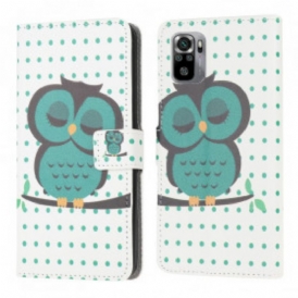 Custodia in pelle Xiaomi Redmi Note 10 / 10S Gufo Addormentato