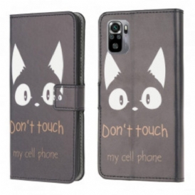 Custodia in pelle Xiaomi Redmi Note 10 / 10S Non Toccare Il Mio Cellulare