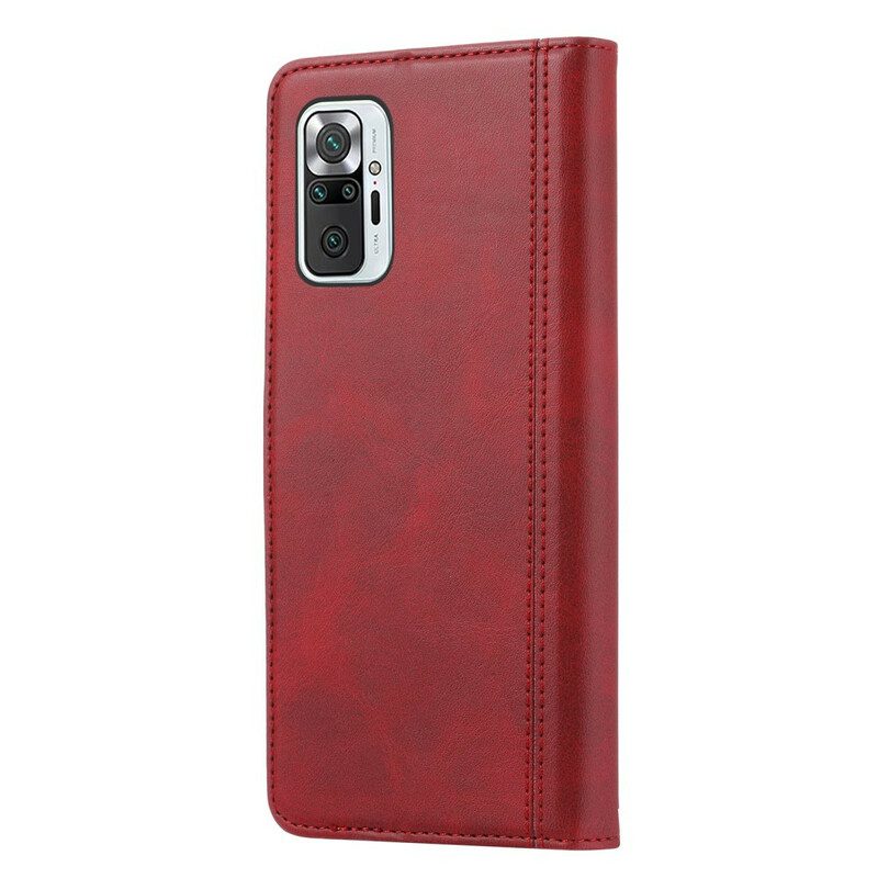 Custodia in pelle Xiaomi Redmi Note 10 / 10S Portacarte Anteriore E Tracolla