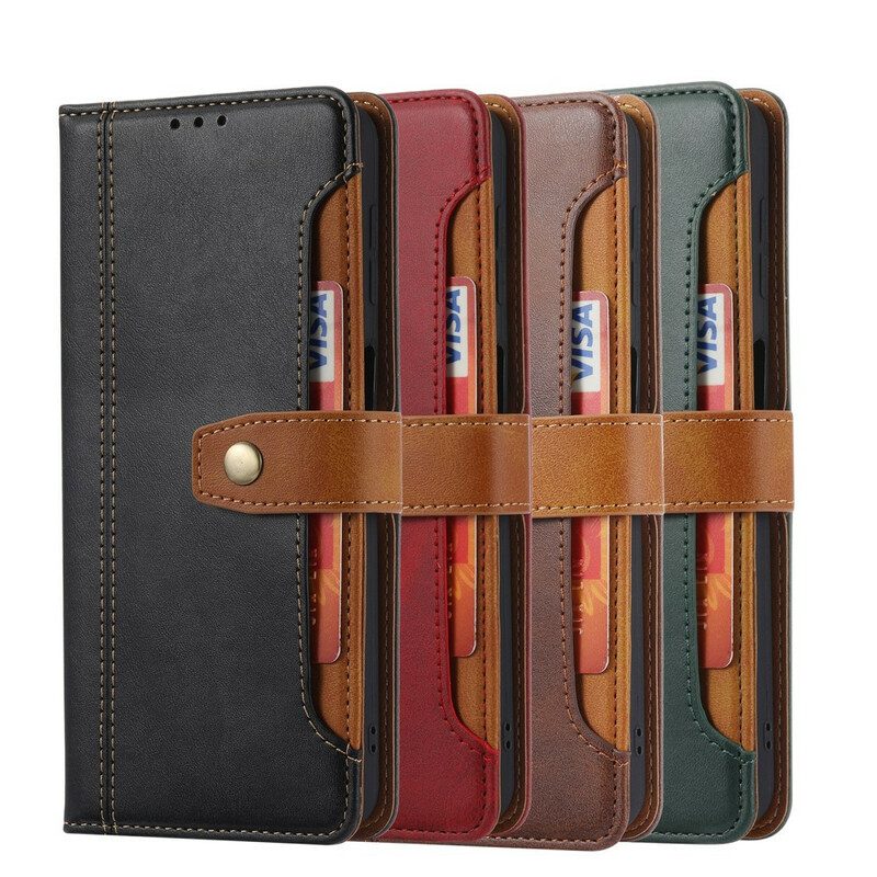 Custodia in pelle Xiaomi Redmi Note 10 / 10S Portacarte Anteriore E Tracolla