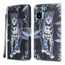 Folio Cover Xiaomi Redmi Note 10 / 10S Leopardo Con Spalline