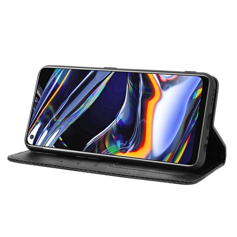 Folio Cover Realme 7 Pro Custodia in pelle Effetto Pelle Vintage Stilizzato