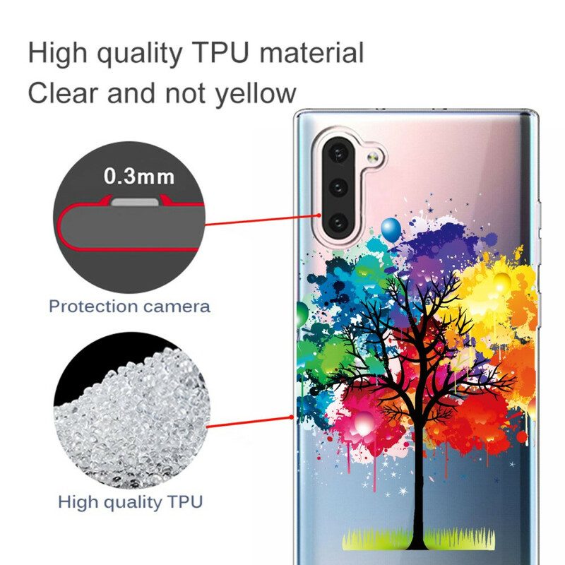 Cover Samsung Galaxy Note 10 Albero Dell'acquerello Senza Soluzione Di Continuità