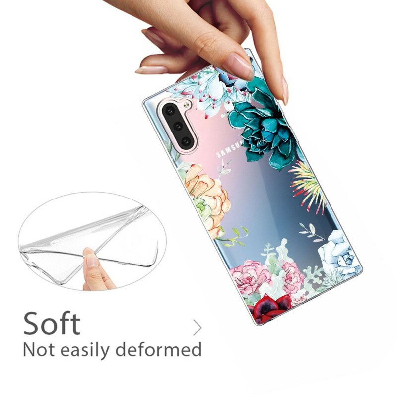 Cover Samsung Galaxy Note 10 Fiori Dell'acquerello Senza Soluzione Di Continuità