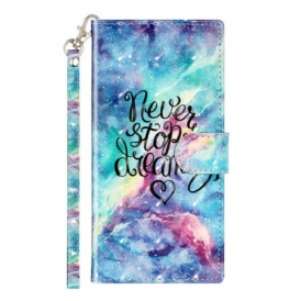 Custodia in pelle Samsung Galaxy Note 10 Non Smettere Mai Di Sognare Punti Luce