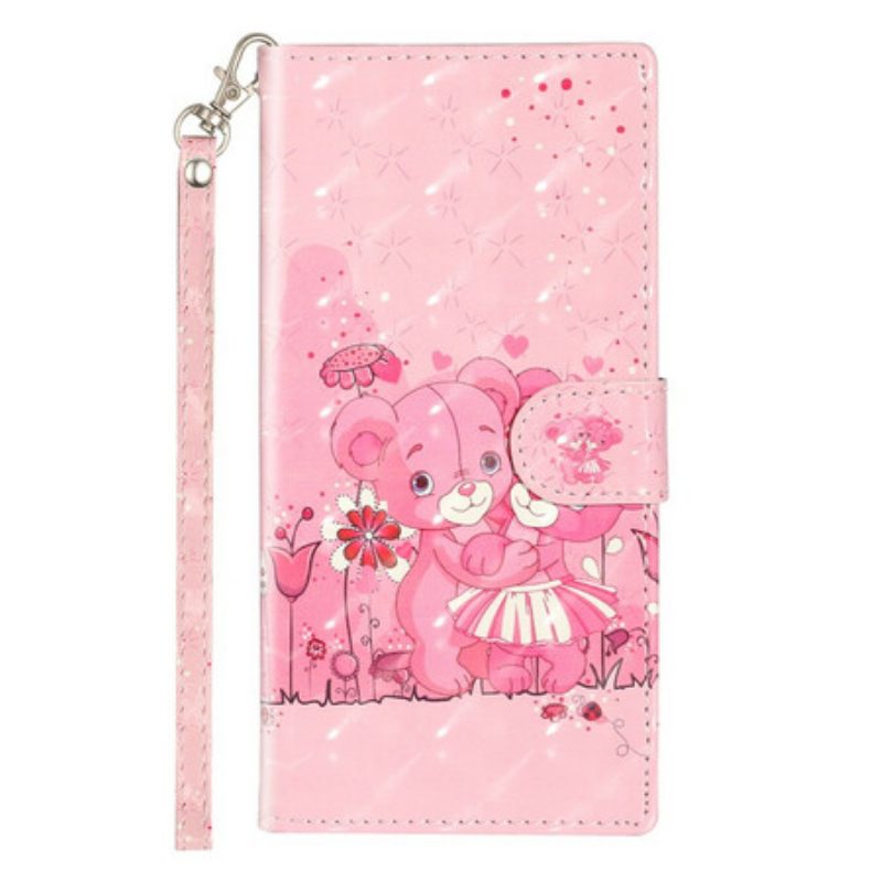 Custodia in pelle Samsung Galaxy Note 10 Orsacchiotti Light Spot Con Cinturino
