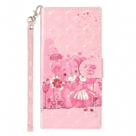 Custodia in pelle Samsung Galaxy Note 10 Orsacchiotti Light Spot Con Cinturino