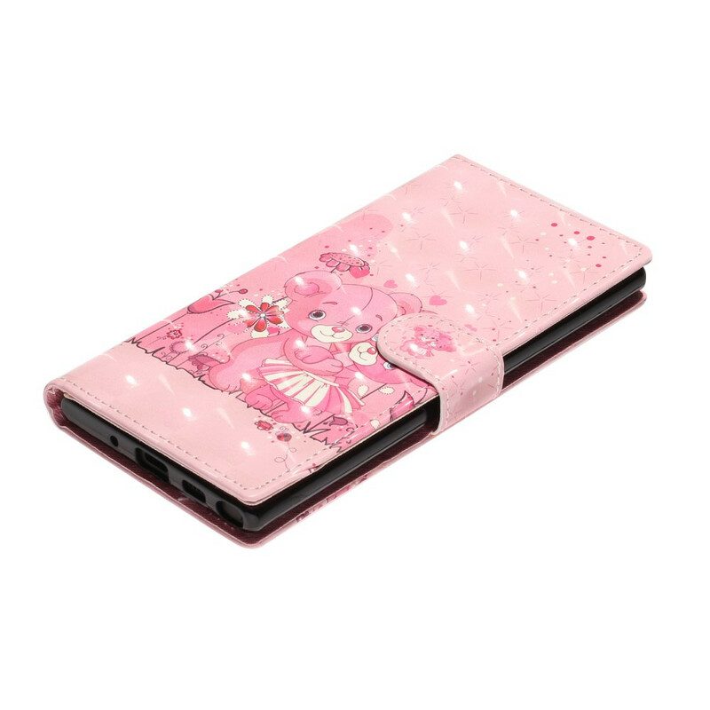 Custodia in pelle Samsung Galaxy Note 10 Orsacchiotti Light Spot Con Cinturino