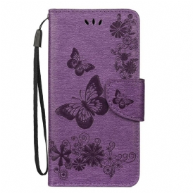 Custodia in pelle Samsung Galaxy Note 10 Splendide Farfalle Cinturino