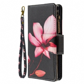 Custodia in pelle Samsung Galaxy Note 10 Tasca Con Zip A Fiore