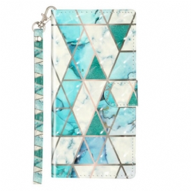 Folio Cover Samsung Galaxy Note 10 Faretti A Strisce In Marmo
