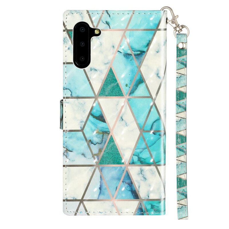 Folio Cover Samsung Galaxy Note 10 Faretti A Strisce In Marmo