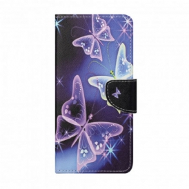 Custodia A Portafoglio Motorola Edge 20 Farfalle