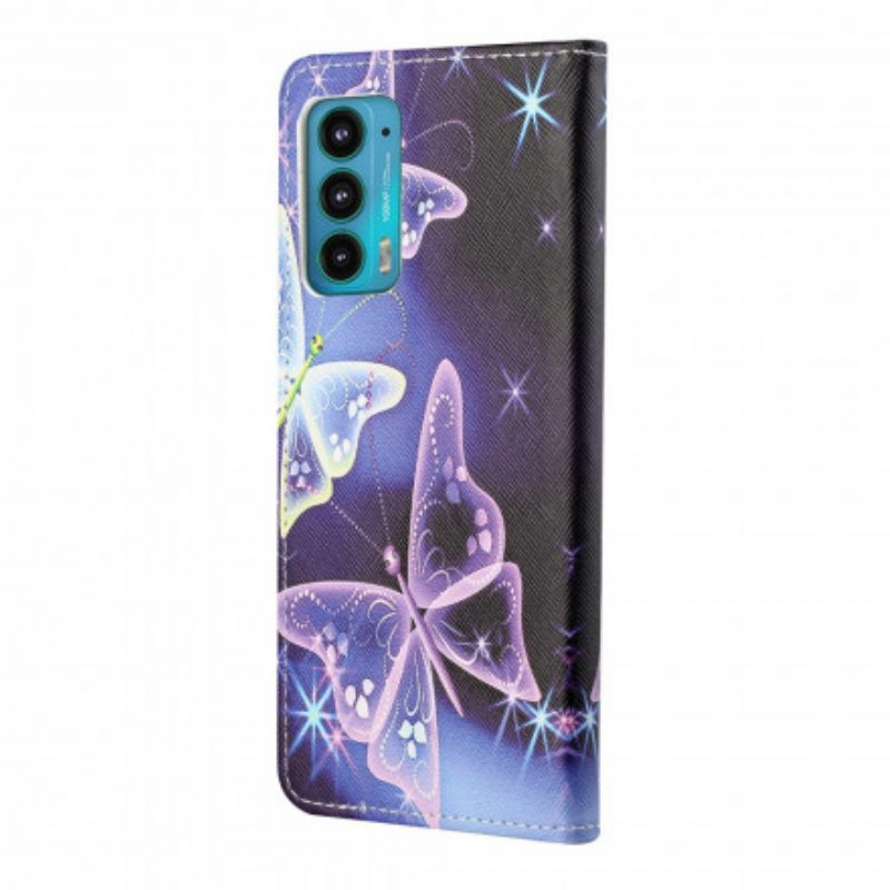 Custodia A Portafoglio Motorola Edge 20 Farfalle