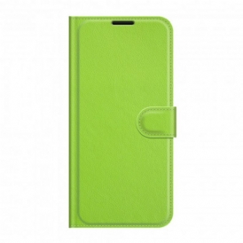 Custodia in pelle Motorola Edge 20 Classico Effetto Litchi